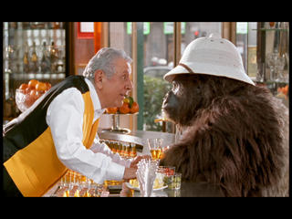 Der Gorilla und Dino, der Barkeeper